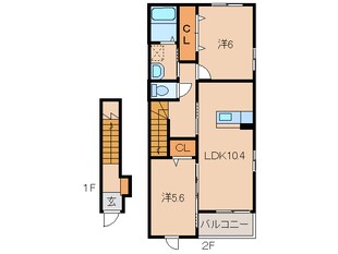 紀ノ川駅 徒歩18分 2階の物件間取画像